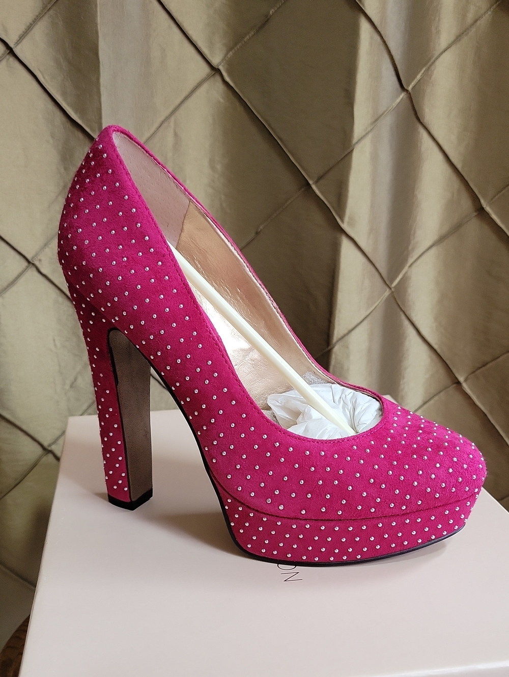 NWT- BCBGeneration 'Joy' Studded Suede Platform Pump